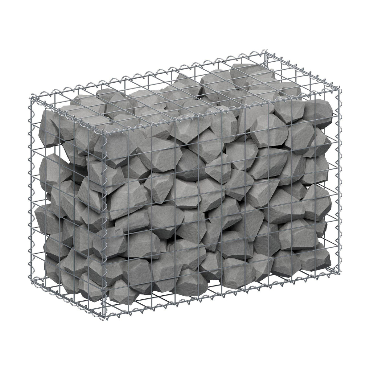 Schanskorf 100 cm x 70 cm x 50 cm (L x H x D), maaswijdte 10 cm x 10 cm, spiraalvormig