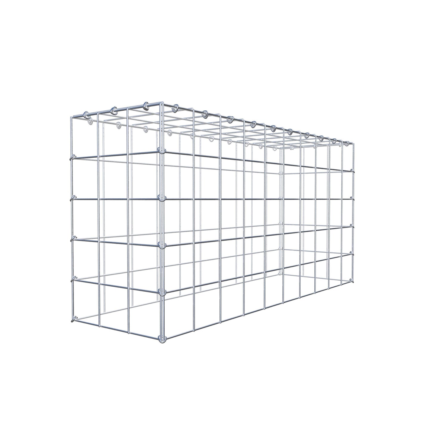 Typ 3 påbyggnadsgabion 100 cm x 50 cm x 30 cm (L x H x D), maskstorlek 10 cm x 10 cm, C-ring
