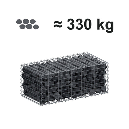 Gabion 100 cm x 40 cm x 50 cm (L x H x D), maskestørrelse 5 cm x 5 cm, spiral