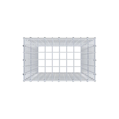 Typ 3 påbyggnadsgabion 100 cm x 50 cm x 30 cm (L x H x D), maskstorlek 5 cm x 5 cm, C-ring