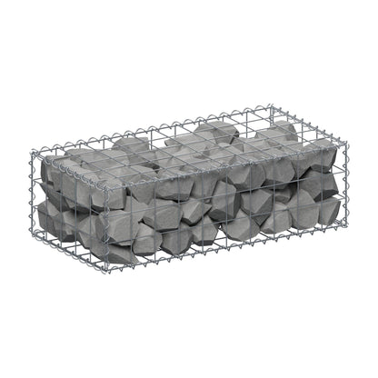 Schanskorf 100 cm x 30 cm x 50 cm (L x H x D), maaswijdte 10 cm x 10 cm, spiraalvormig