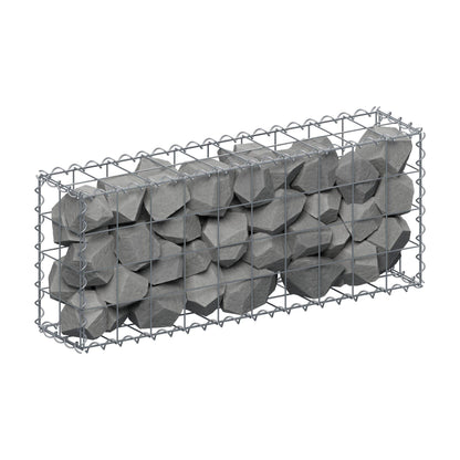 Schanskorf 100 cm x 40 cm x 20 cm (L x H x D), maaswijdte 10 cm x 10 cm, spiraalvormig