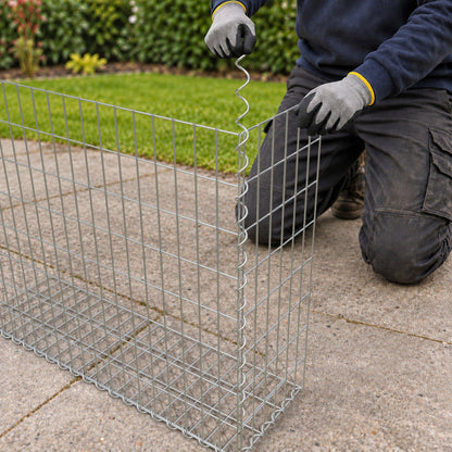 Gabion 100 cm x 80 cm x 30 cm (L x H x D), maskstorlek 5 cm x 10 cm, spiral