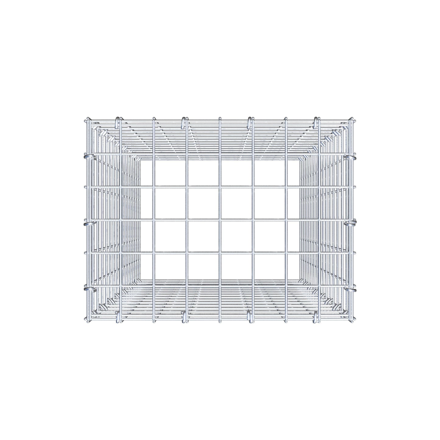 Type 3 oplegkorf 80 cm x 40 cm x 30 cm (L x H x D), maaswijdte 5 cm x 5 cm, C-ring