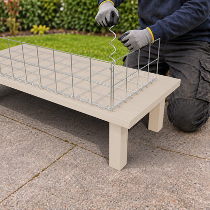 Schanskorf 100 cm x 20 cm x 40 cm (L x H x D), maaswijdte 10 cm x 10 cm, spiraalvormig