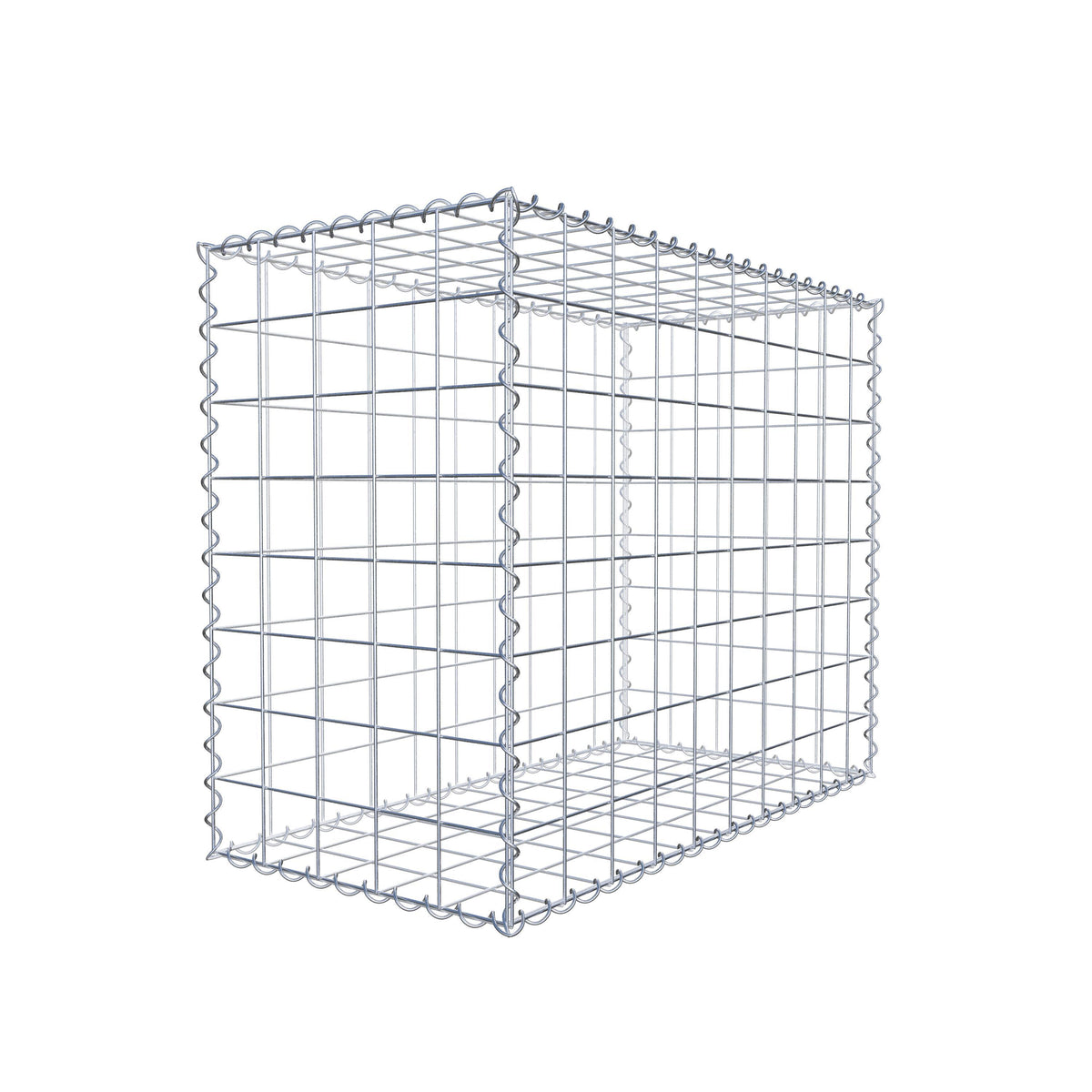 Schanskorf 100 cm x 80 cm x 50 cm (L x H x D), maaswijdte 10 cm x 10 cm, spiraalvormig