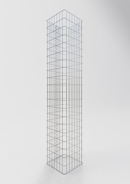 Gabionensäule eckig 37 cm x 37 cm, 200 cm Höhe, MW 5 cm x 10 cm
