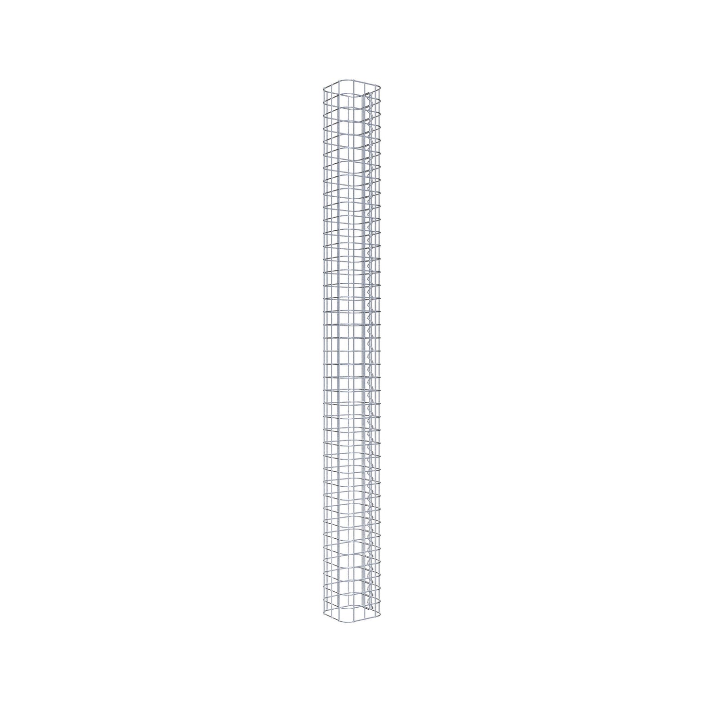 Colonna rettangolare in gabbione zincato a caldo, 17 cm x 17 cm, altezza 200 cm, MW 5 cm x 5 cm