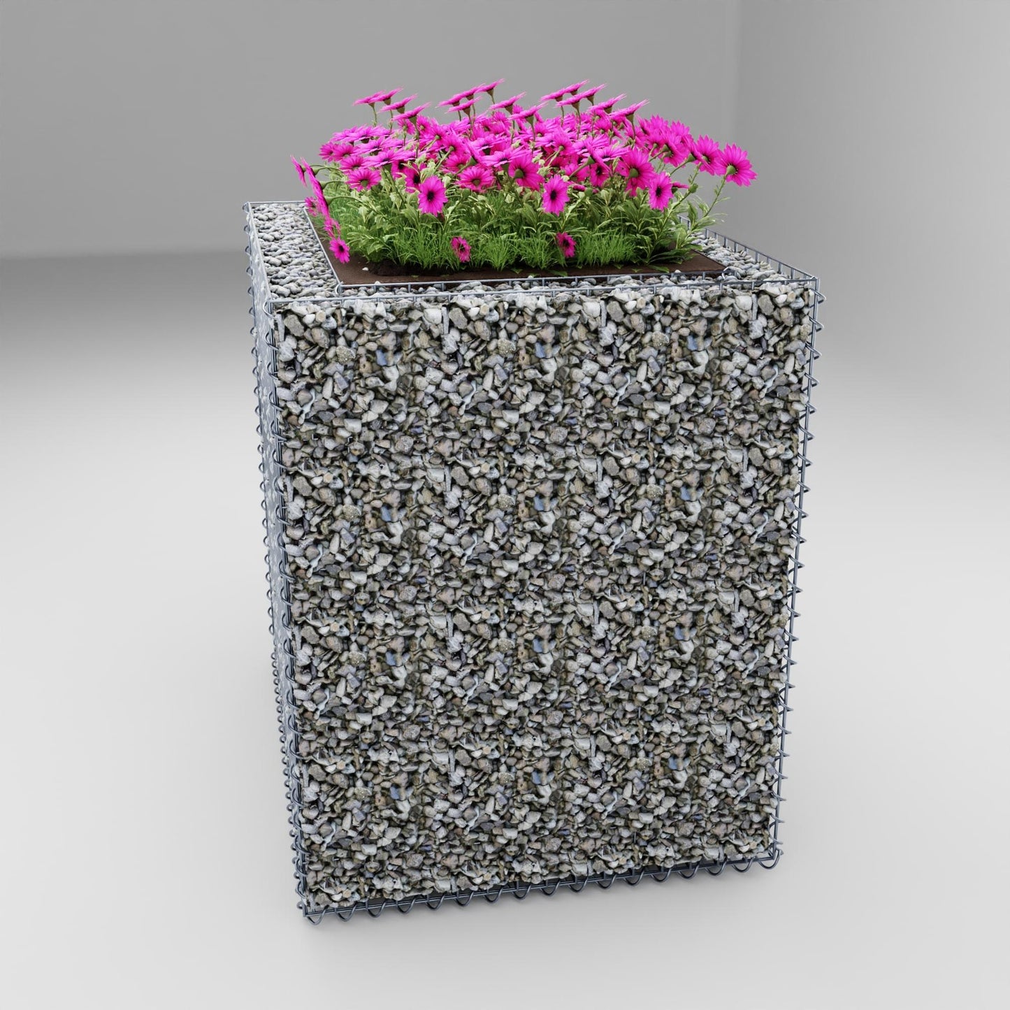 Lecho elevado rectangular 100 cm x 80 cm x 100 cm (largo x alto x fondo), malla 5 x 10 cm, espesor de pared 10 cm