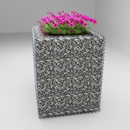Lecho elevado rectangular 100 cm x 80 cm x 100 cm (largo x alto x fondo), malla 5 x 10 cm, espesor de pared 10 cm