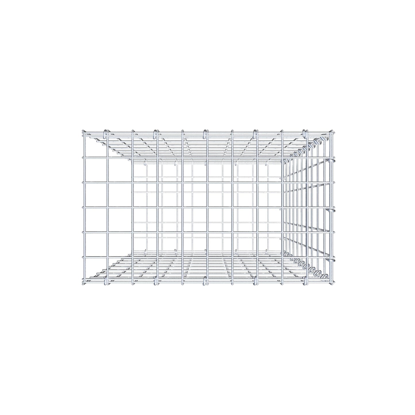 Gabião Tipo 2 100 cm x 50 cm x 30 cm, malhagem 5 cm x 10 cm, anel C