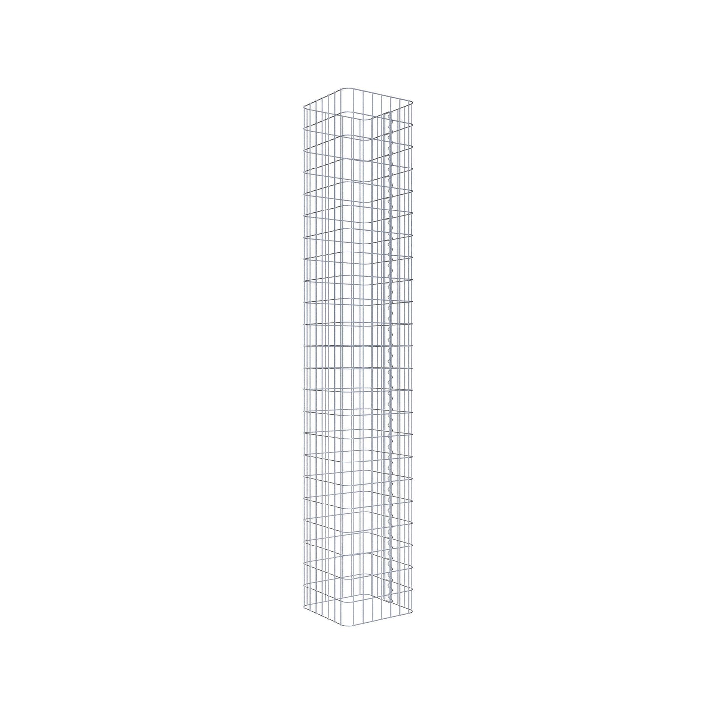 Gabionpelare vinkelrät 37 cm x 37 cm, 230 cm höjd, MW 5 cm x 10 cm