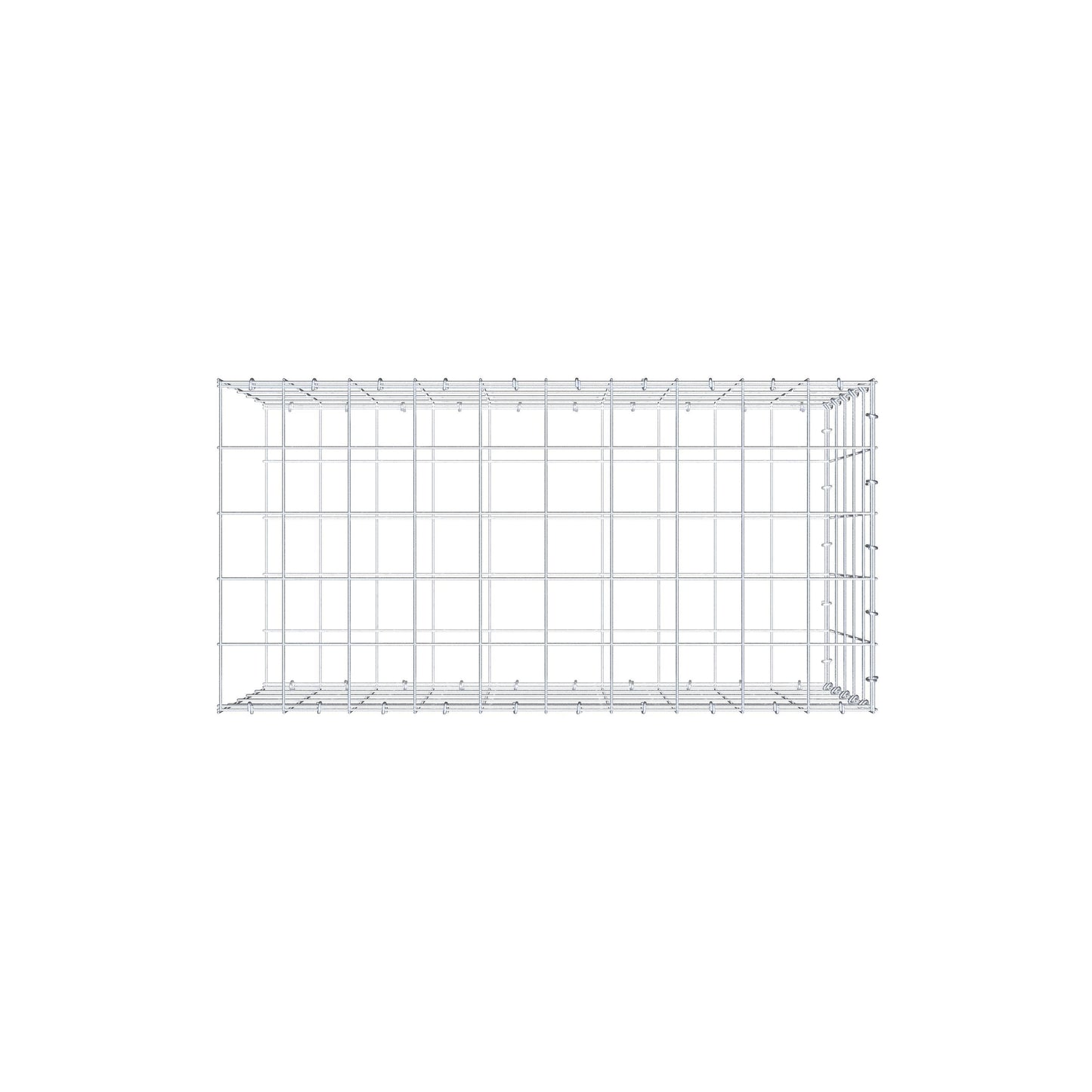 Monteret gabion type 2 100 cm x 50 cm x 50 cm (L x H x D), maskestørrelse 10 cm x 10 cm, C-ring