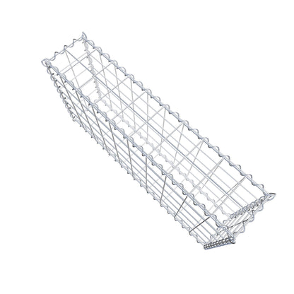 Schanskorf 100 cm x 50 cm x 20 cm (L x H x D), maaswijdte 10 cm x 10 cm, spiraalvormig