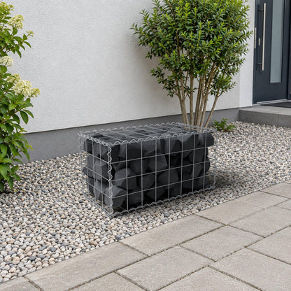 Gabion 80 cm x 40 cm x 40 cm (L x H x D), maskestørrelse 10 cm x 10 cm, spiral