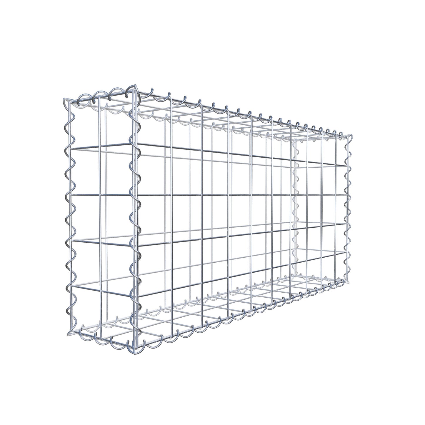 Schanskorf 100 cm x 50 cm x 20 cm (L x H x D), maaswijdte 10 cm x 10 cm, spiraalvormig