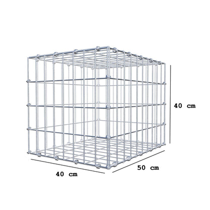 Schanskorf 50 cm x 40 cm x 40 cm (L x H x D), maaswijdte 5 x 10 cm, spiraalring