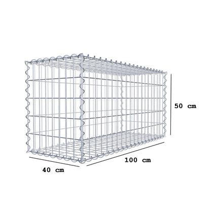 Set van 2 schanskorven 100 cm x 50 cm x 40 cm (L x H x D), maaswijdte 5 x 10 cm, spiraalvormig