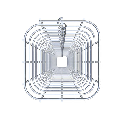 Colonna rettangolare in gabbione zincato a caldo, 17 cm x 17 cm, altezza 200 cm, MW 5 cm x 5 cm
