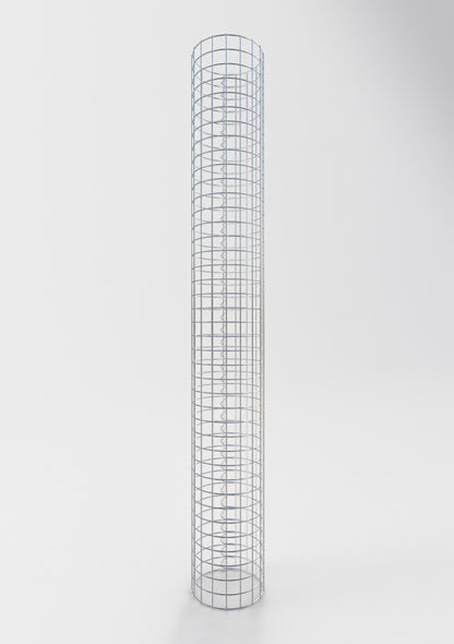 Schanskorfzuil rond 27 cm diameter, 200 cm hoogte, maaswijdte 5 cm x 5 cm