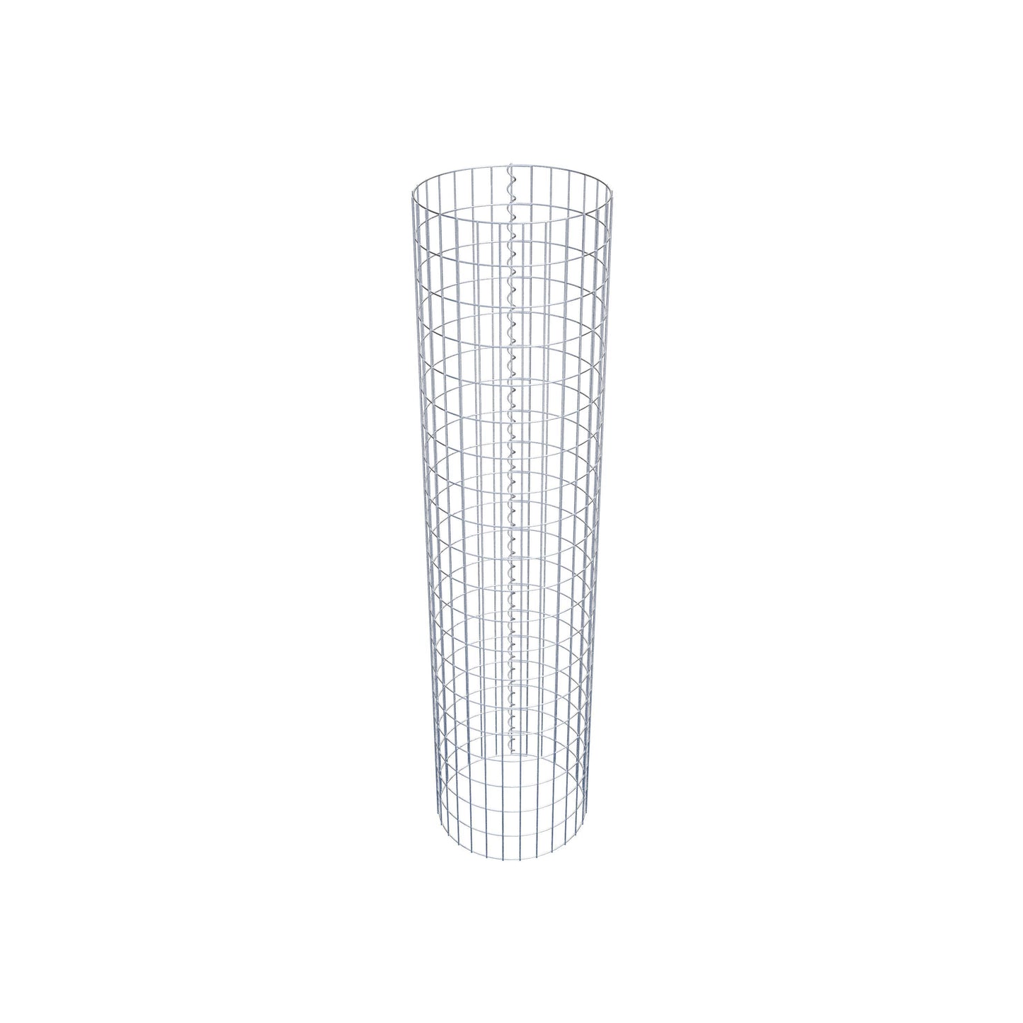 Schanskorfzuil rond 47 cm diameter, 200 cm hoogte, maaswijdte 5 cm x 10 cm