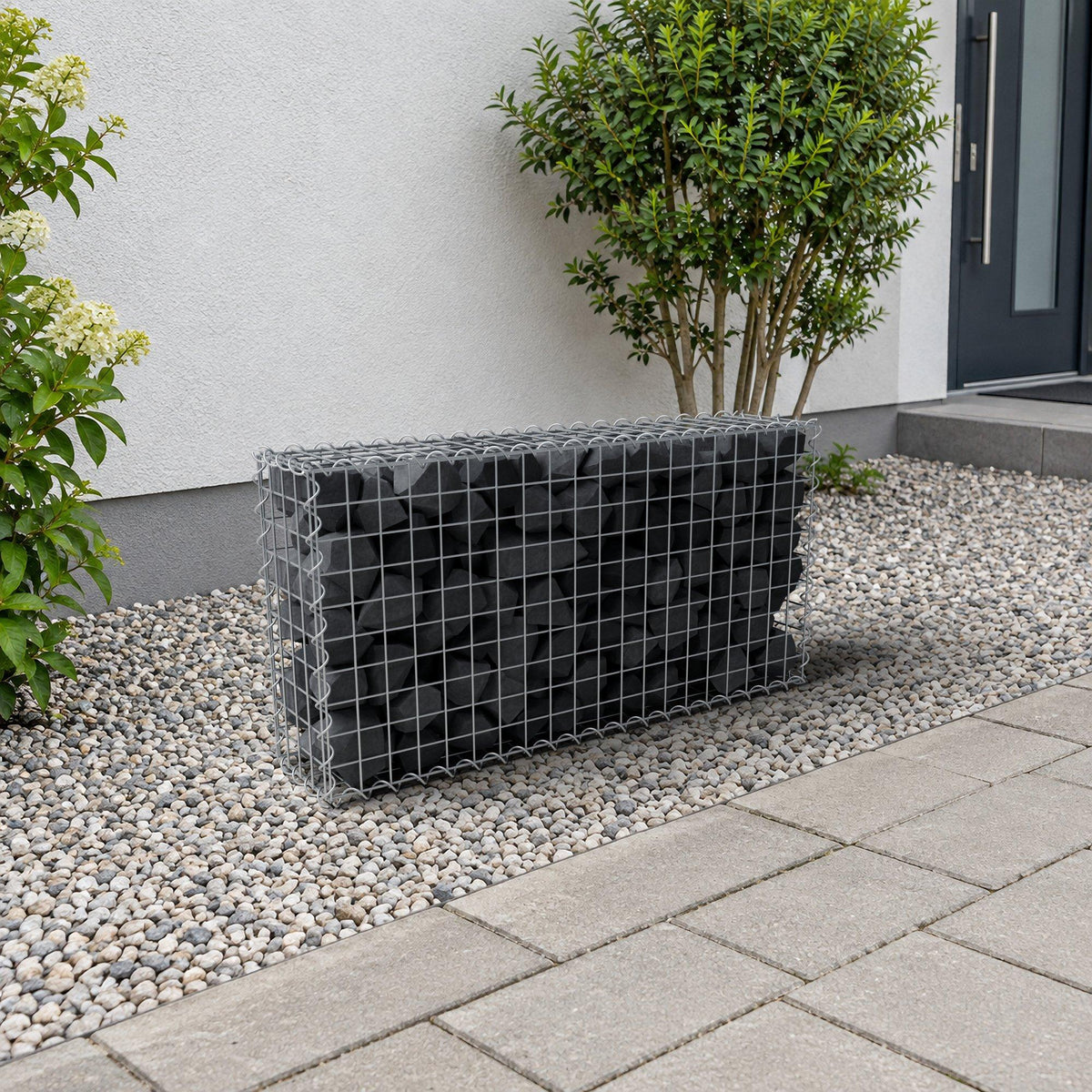 Schanskorf 100 cm x 50 cm x 20 cm (L x H x D), maaswijdte 5 cm x 5 cm, spiraalvormig