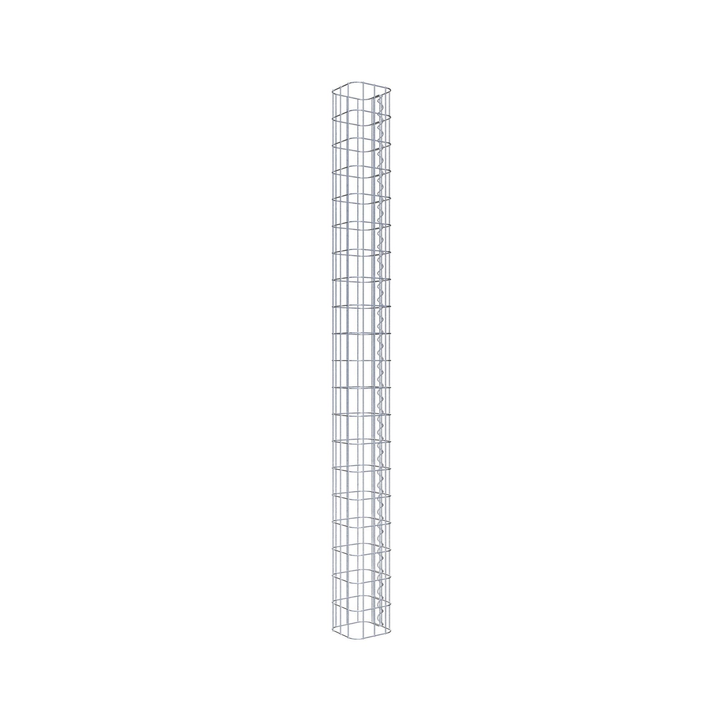 Coluna de gabião quadrada galvanizada a quente, 17 cm x 17 cm, 200 cm de altura, malha 5 cm x 10 cm