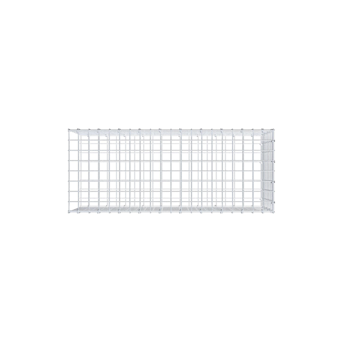 Type 2 oplegkorf 100 cm x 40 cm x 40 cm (L x H x D), maaswijdte 5 cm x 5 cm, C-ring