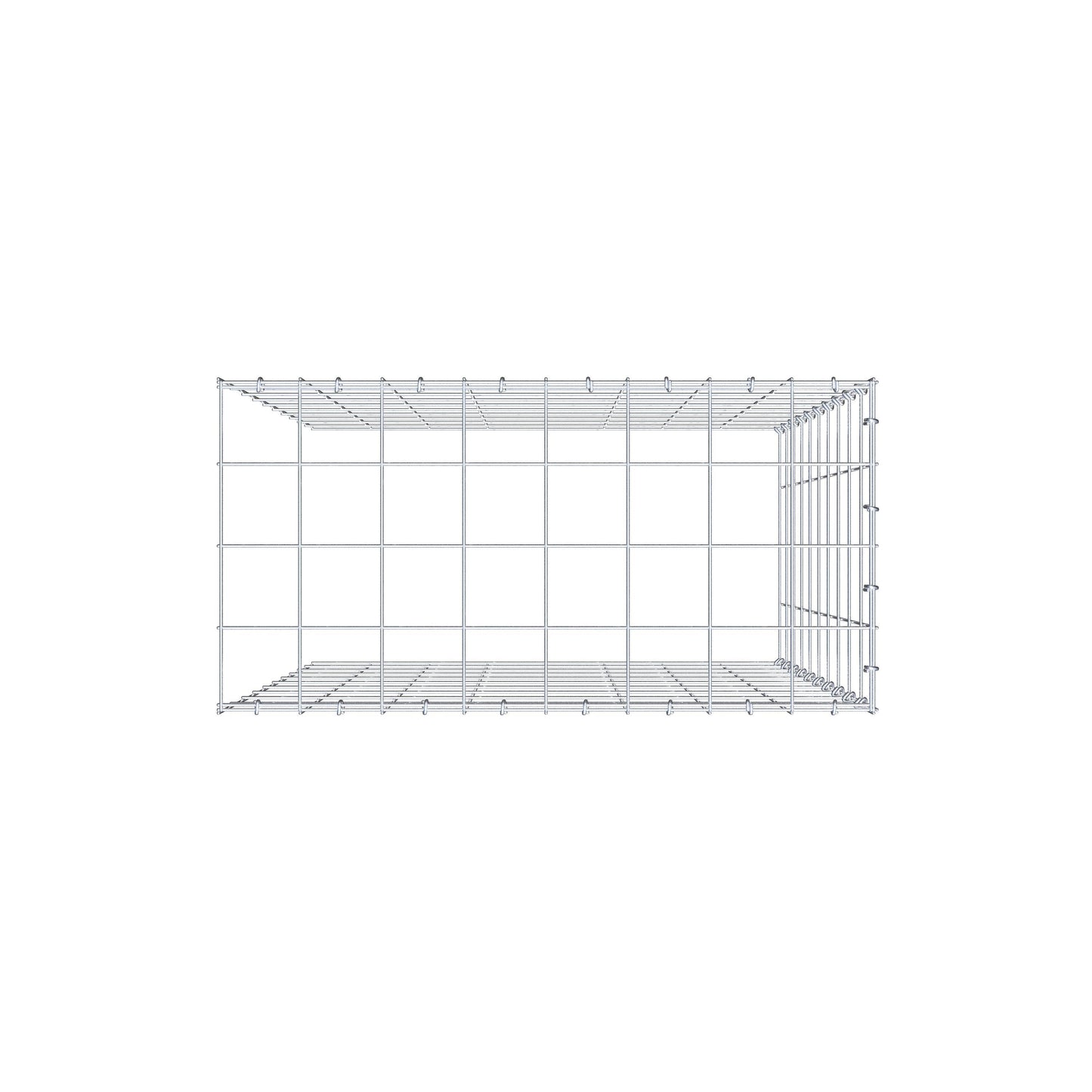 Mounted gabion type 4 100 cm x 80 cm x 40 cm (L x H x D), mesh size 10 cm x 10 cm, C-ring