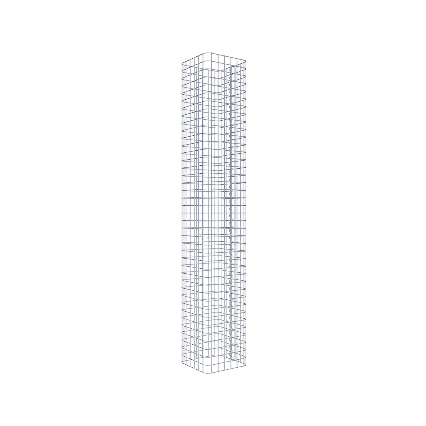 Colonna rettangolare in gabbione zincato a caldo, 32 cm x 32 cm, 200 cm di altezza, MW 5 cm x 5 cm