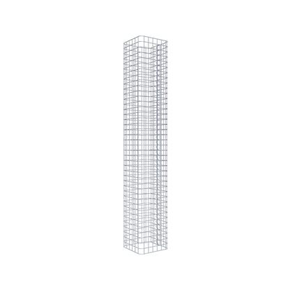 Colonna rettangolare in gabbione zincato a caldo, 32 cm x 32 cm, 200 cm di altezza, MW 5 cm x 5 cm