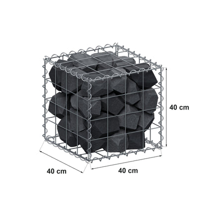 Gabione 40 cm x 40 cm x 40 cm (L x H x T), Maschenweite 10 cm x 10 cm, Spirale