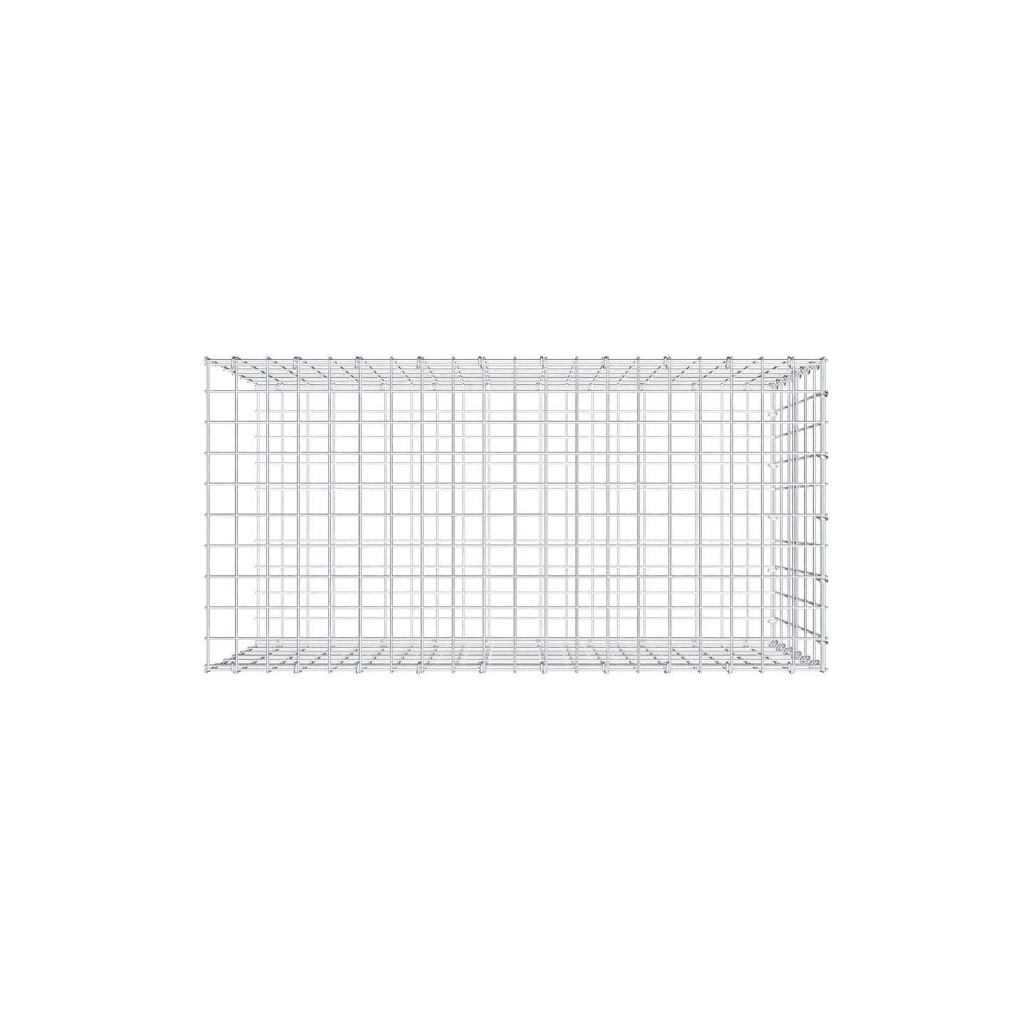 Opzetpaal type 2 100 cm x 60 cm x 50 cm, maaswijdte 5 cm x 10 cm, C-ring