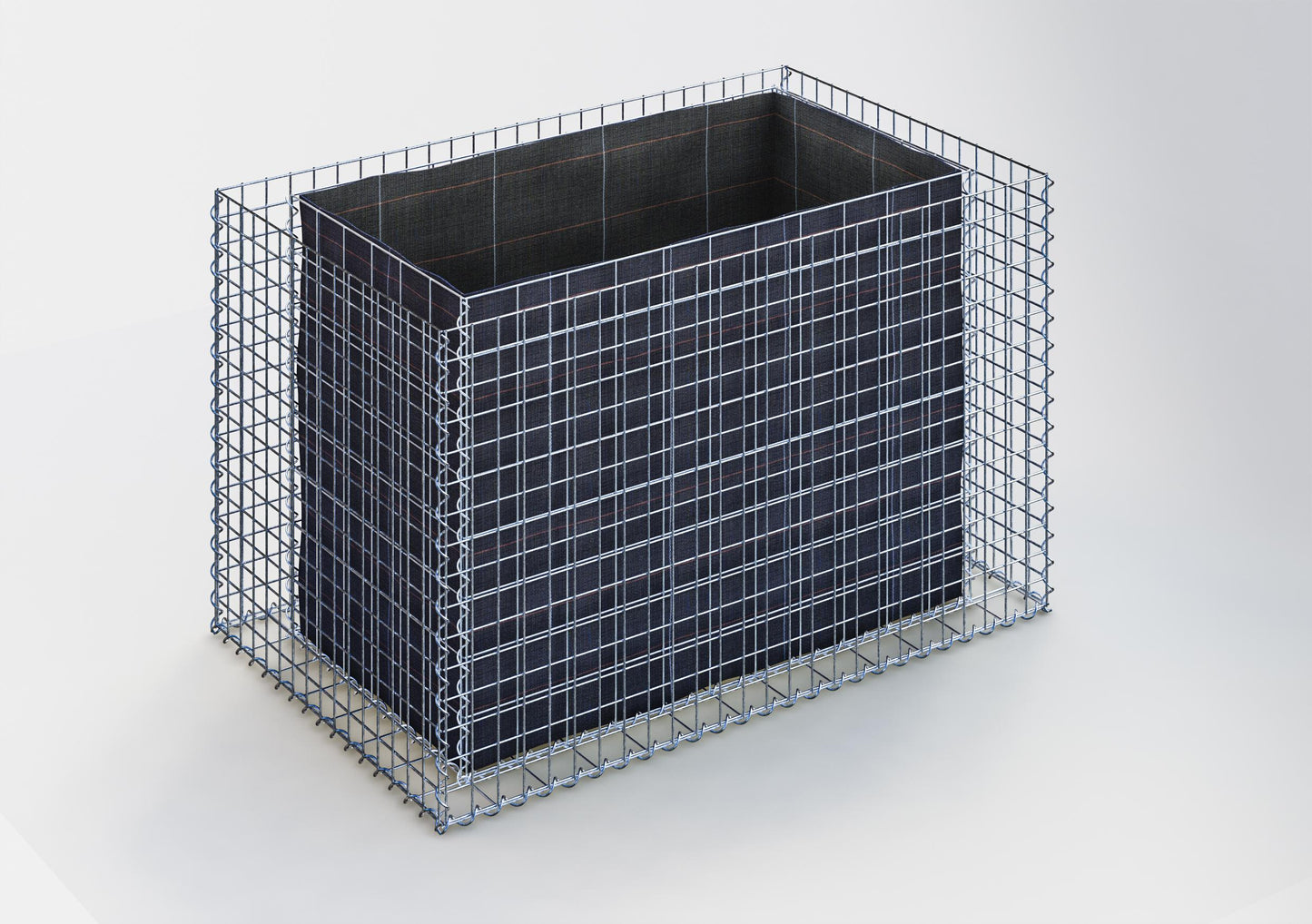 Rechthoekig verhoogd bed 130 cm x 80 cm x 80 cm (L x H x D), maaswijdte 5 x 5 cm, wanddikte 10 cm
