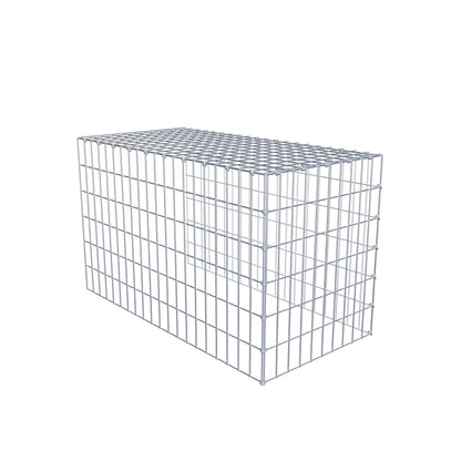 Type 4 oplegkorf 100 cm x 60 cm x 50 cm (L x H x D), maaswijdte 5 cm x 10 cm, C-ring