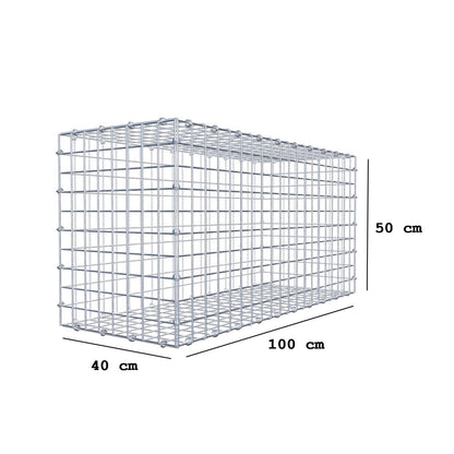 Schanskorf 100 cm x 50 cm x 40 cm (L x H x D), maaswijdte 5 x 5 cm, spiraalring