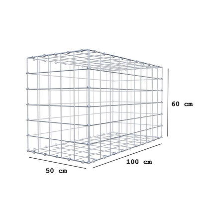 Schanskorf 100 cm x 60 cm x 50 cm (L x H x D), maaswijdte 10 x 10 cm, spiraalring