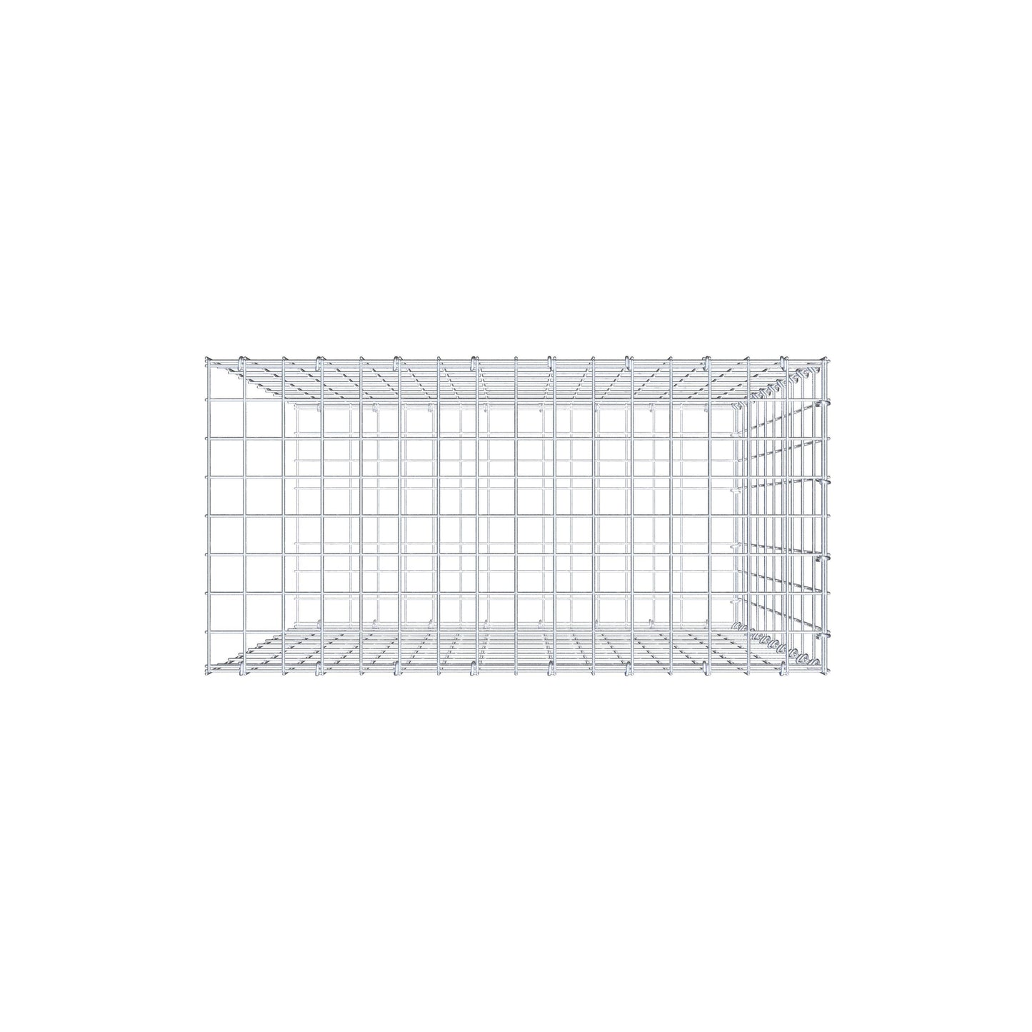 Opzetpaal type 2 100 cm x 80 cm x 40 cm, maaswijdte 5 cm x 10 cm, C-ring