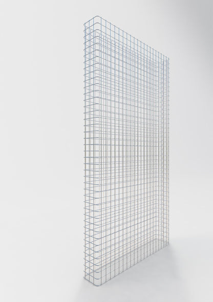 Comprimento da cerca de gabião 107 cm, altura 160 cm, profundidade 17 cm, tamanho da malha 5 x 5 cm