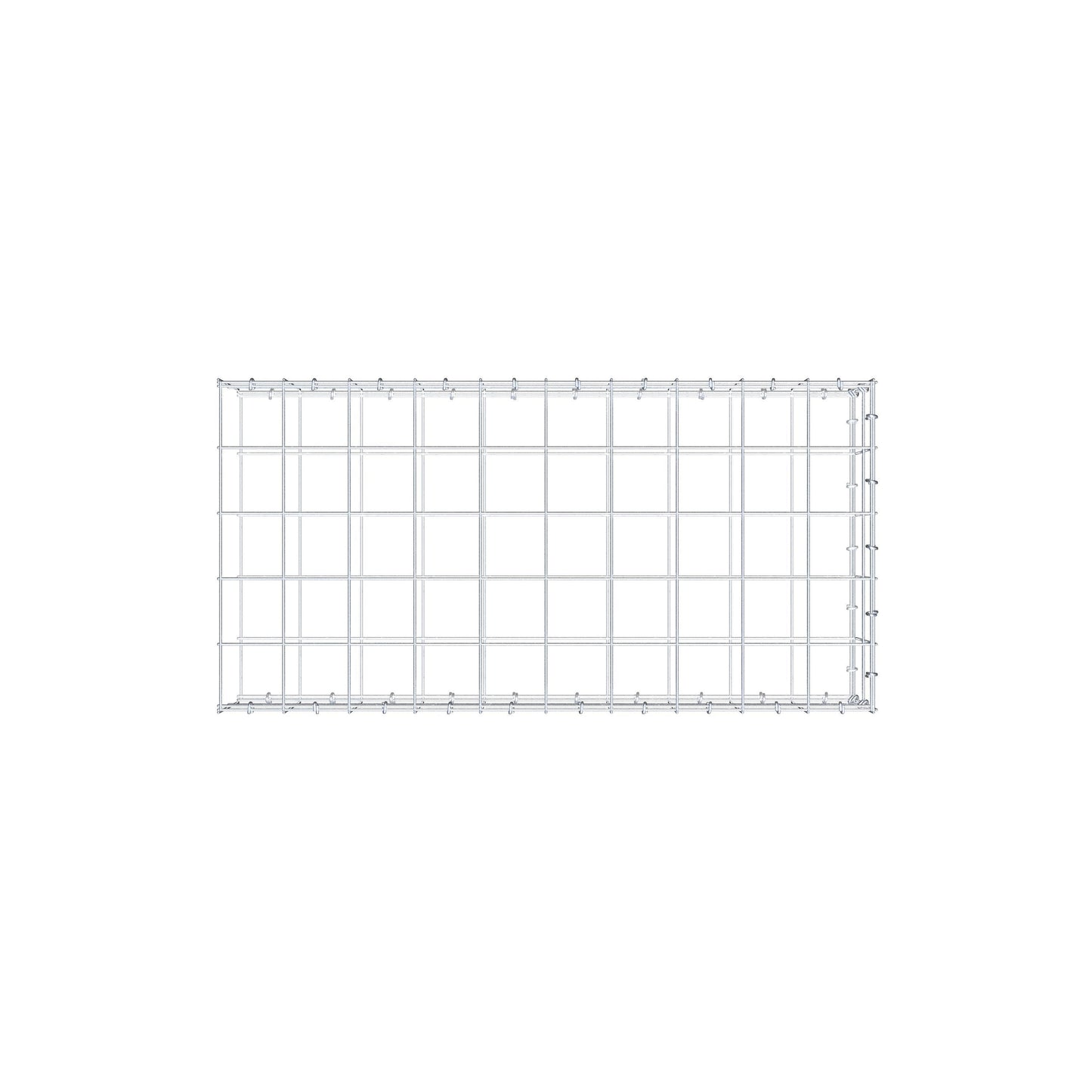 Gabbione aggiuntivo di tipo 2 100 cm x 20 cm x 50 cm (L x A x P), maglia 10 cm x 10 cm, anello a C