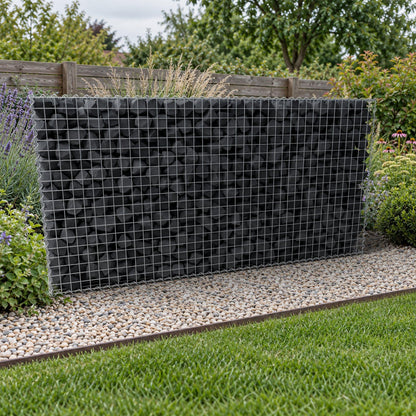 Gabion 200 cm x 100 cm x 40 cm (L x H x D), maskestørrelse 5 cm x 5 cm, spiral