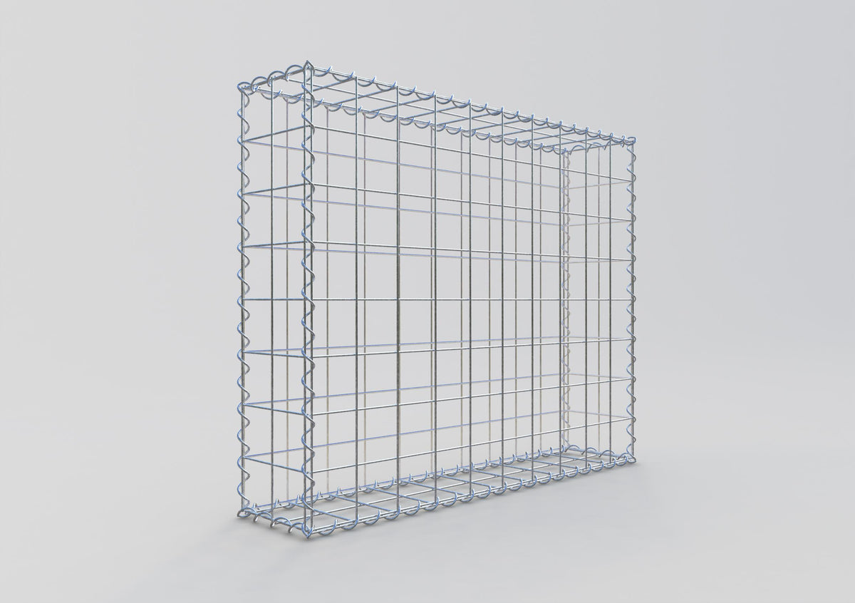 Gabione 100 cm x 80 cm x 20 cm (L x H x T), Maschenweite 10 cm x 10 cm, Spirale