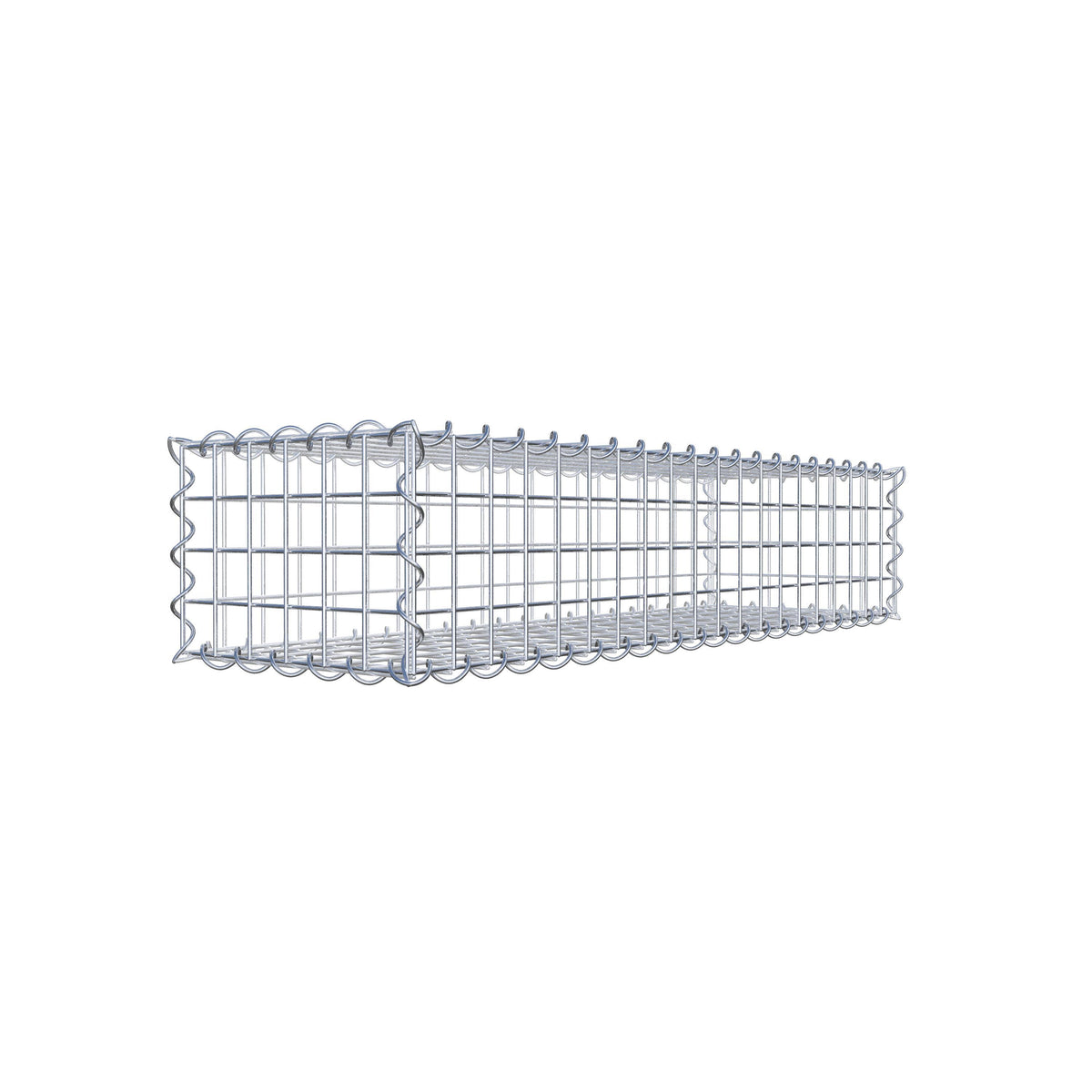Schanskorf 100 cm x 20 cm x 30 cm (L x H x D), maaswijdte 5 cm x 5 cm, spiraalvormig