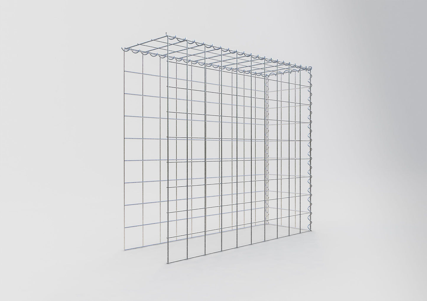 Gavión adulto tipo 4 100 cm x 90 cm x 30 cm (largo x alto x profundidad), tamaño de malla 10 cm x 10 cm, espiral
