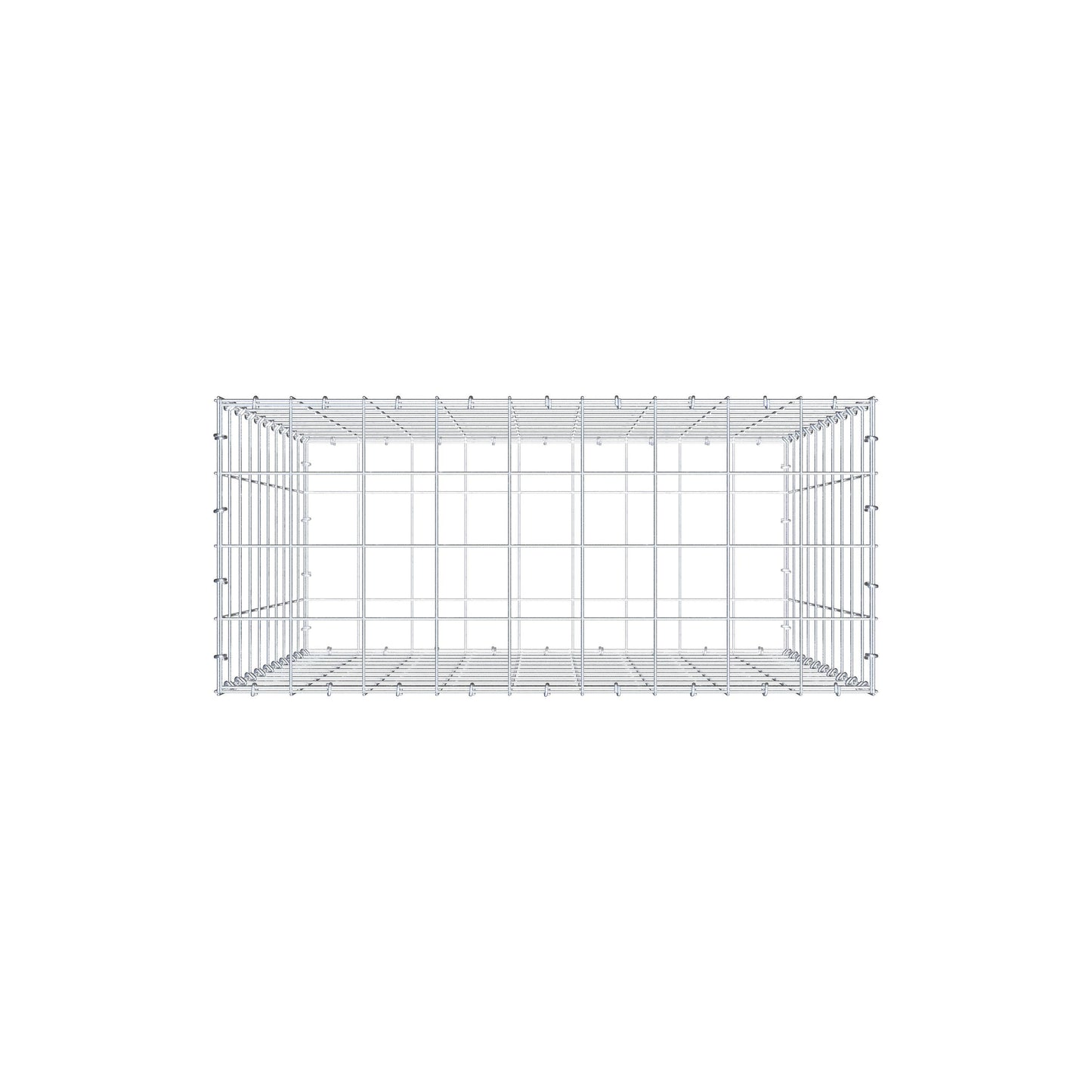 Gabion 100 cm x 90 cm x 40 cm (L x H x D), maskestørrelse 10 cm x 10 cm, C-ring