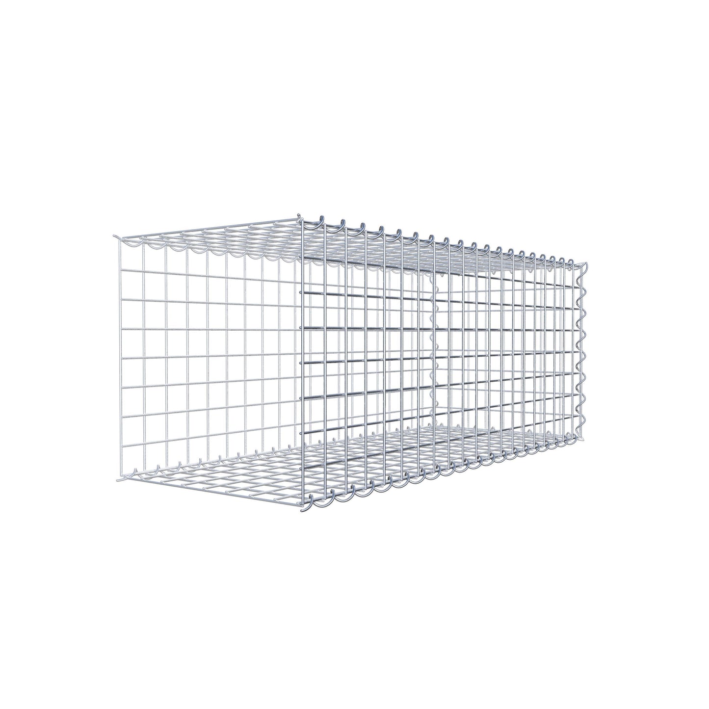 Aangegroeide schanskorf type 2 100 cm x 40 cm x 40 cm (L x H x D), maaswijdte 5 cm x 5 cm, spiraal