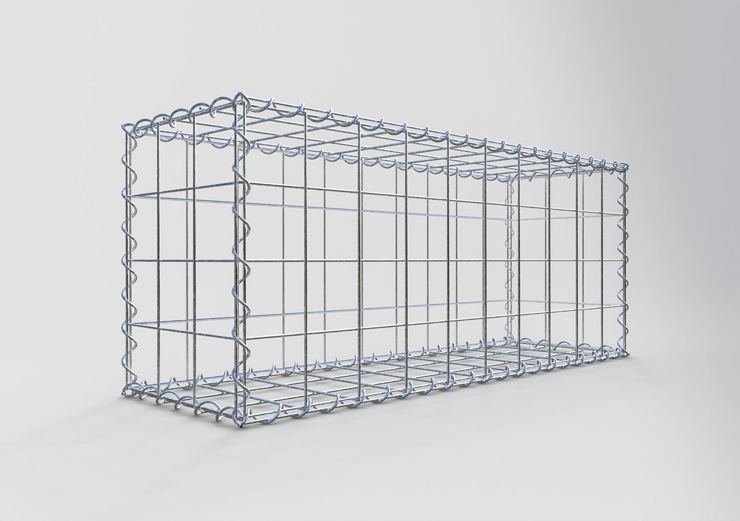 Gabião 100 cm x 40 cm x 30 cm (C x A x P), malhagem 10 cm x 10 cm, espiral