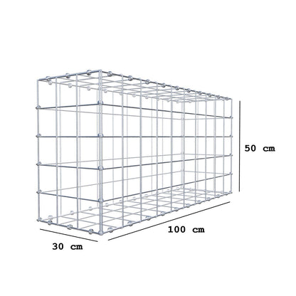 Schanskorf 100 cm x 50 cm x 30 cm (L x H x D), maaswijdte 10 x 10 cm, spiraalring