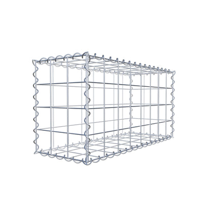 Schanskorf 80 cm x 40 cm x 30 cm (L x H x D), maaswijdte 10 cm x 10 cm, spiraalvormig