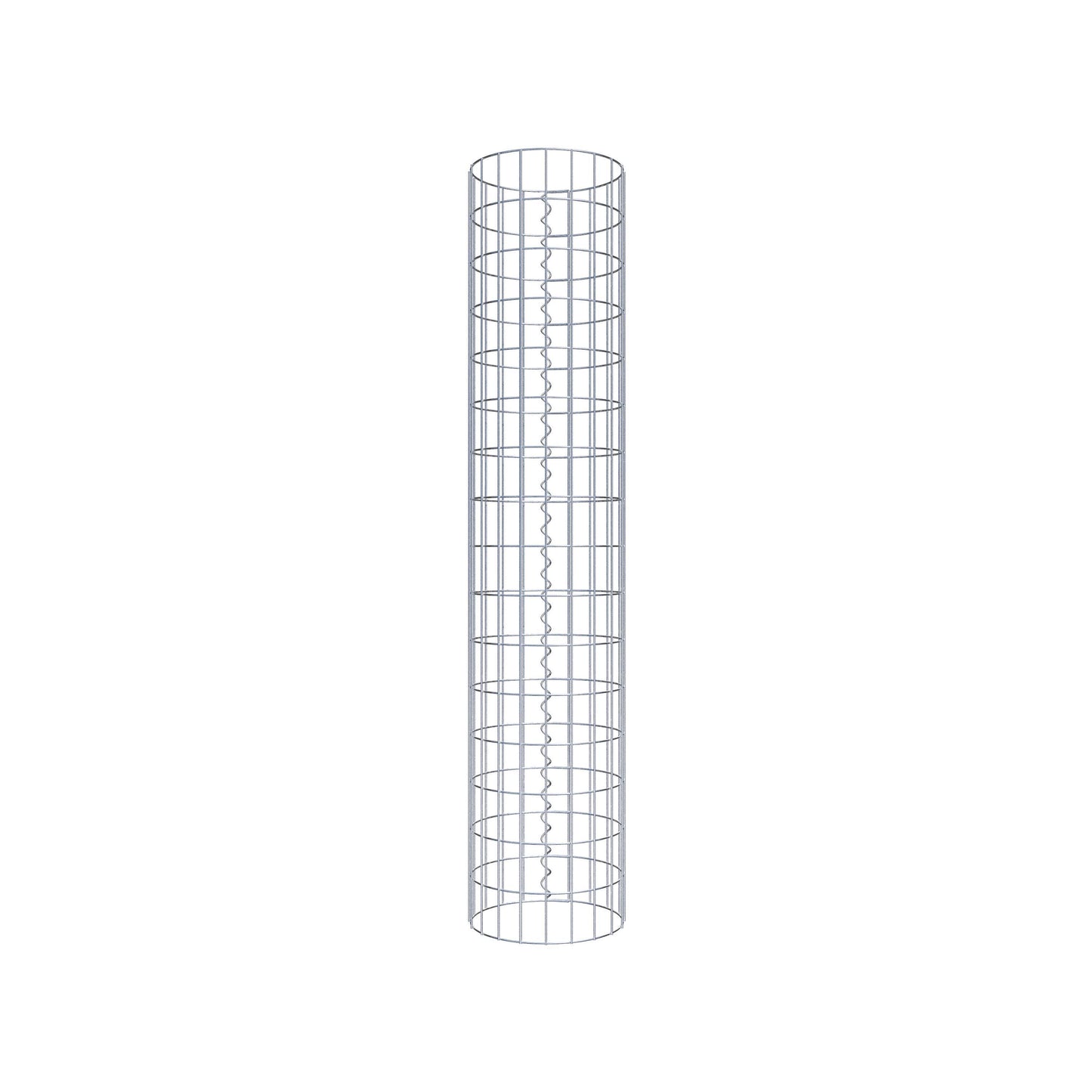 Schanskorfzuil rond 32 cm diameter, 160 cm hoogte, maaswijdte 5 cm x 10 cm